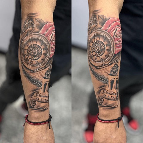 Forearm Rose Tattoos For Men