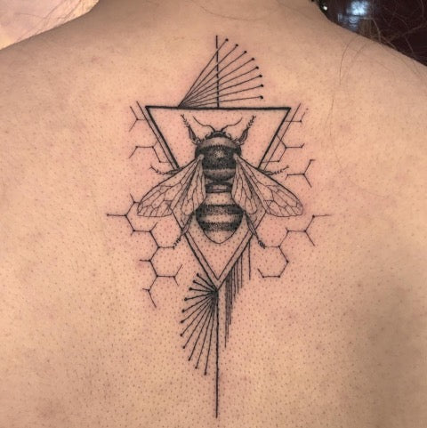 Geometric Bee Tattoo