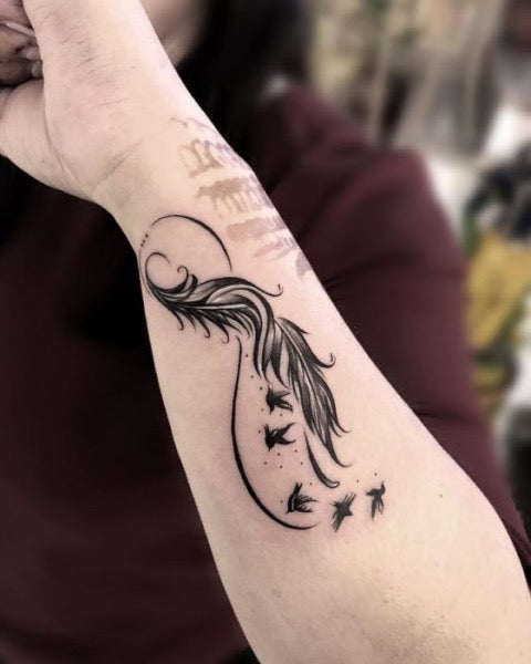 Infinity Feather Tattoo