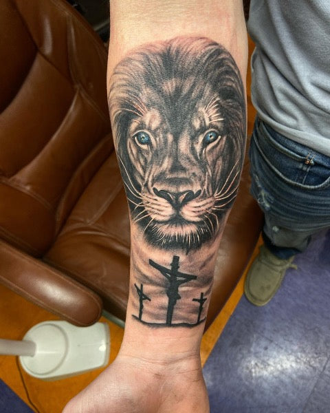 Lion Forearm Tattoo