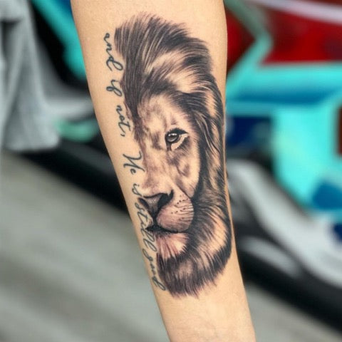 Lion Forearm Tattoo