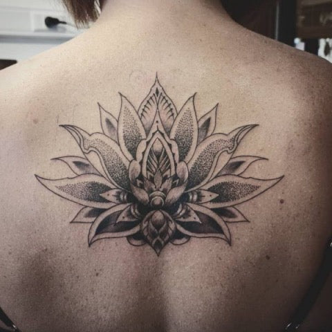 Lotus Flower Back Tattoo