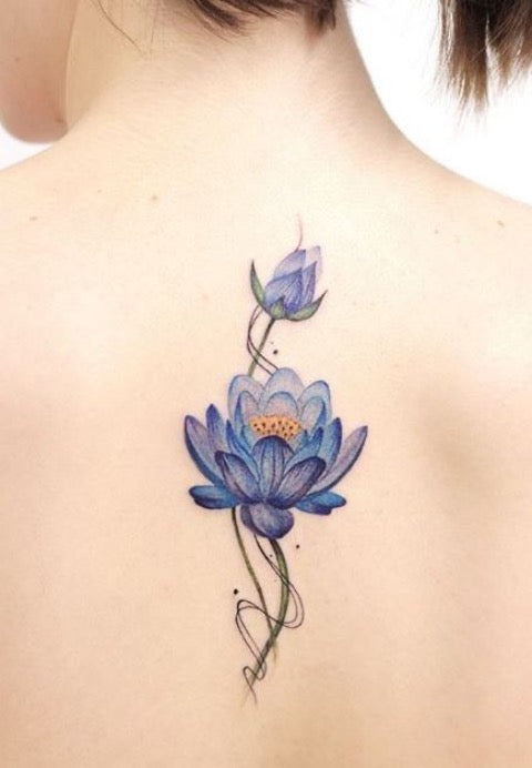 Lotus Flower Tattoo with Butterfly