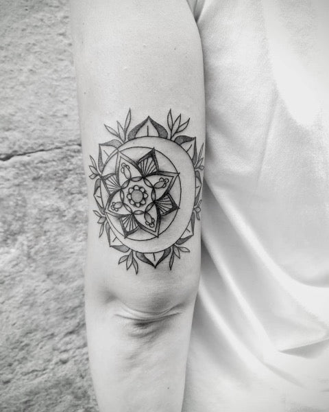 Mandala Crescent Moon Tattoo