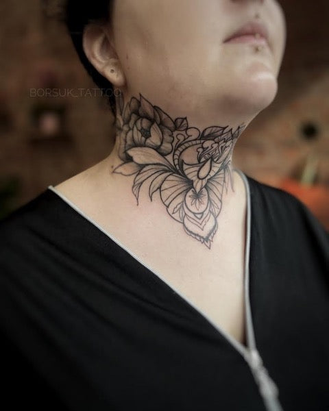 Mandala Neck Tattoo