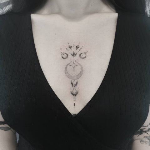 Mandala Sternum Tattoo