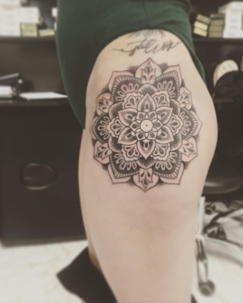 Mandala hip tattoo