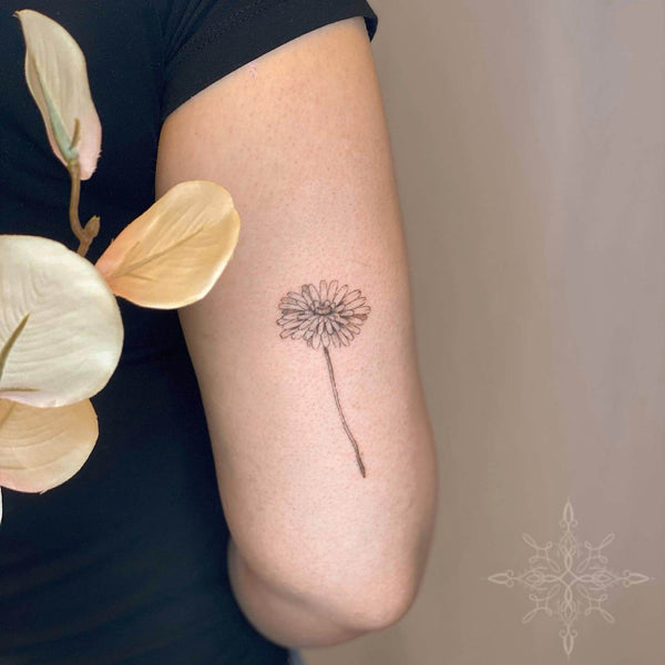 Minimalist Dandelion Tattoo