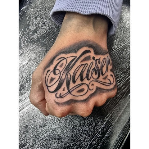 Name Tattoo on Hand