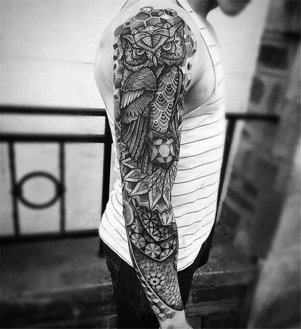 Owl Sleeve Tattoo