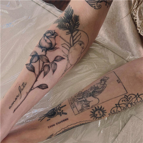 Patchwork Flower Tattoos