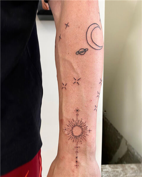 Patchwork Star Tattoos