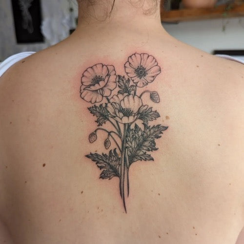 Poppy Bouquet Tattoo