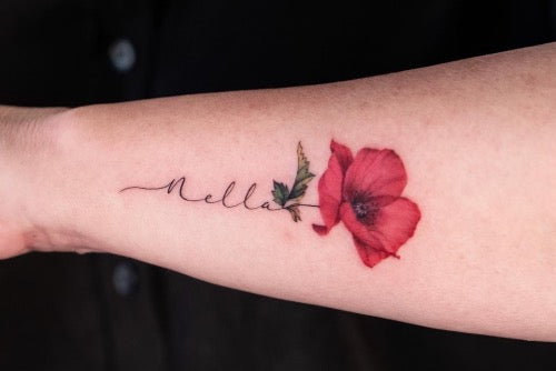 Poppy Flower Wrist Tattoo