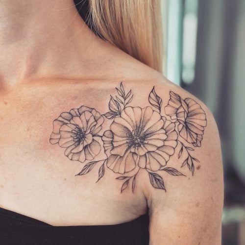 Poppy Shoulder Tattoo