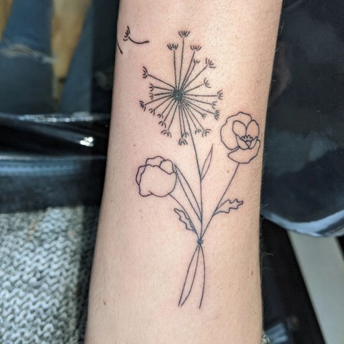 Poppy Tattoo Outline