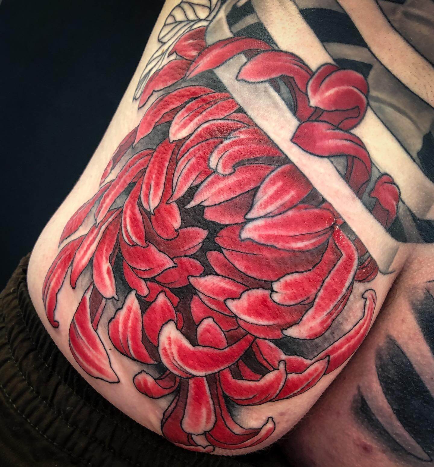 Red Chrysanthemums Tattoo