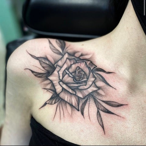 Roses Heart Lock Keyhole Girly Chest Piece Tattoo by Jacki… | Flickr