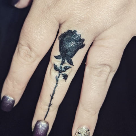 Rose Finger Tattoo