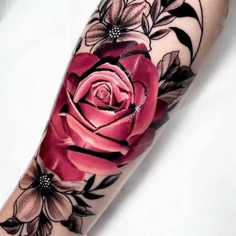 Rose Half Sleeve Tattoo