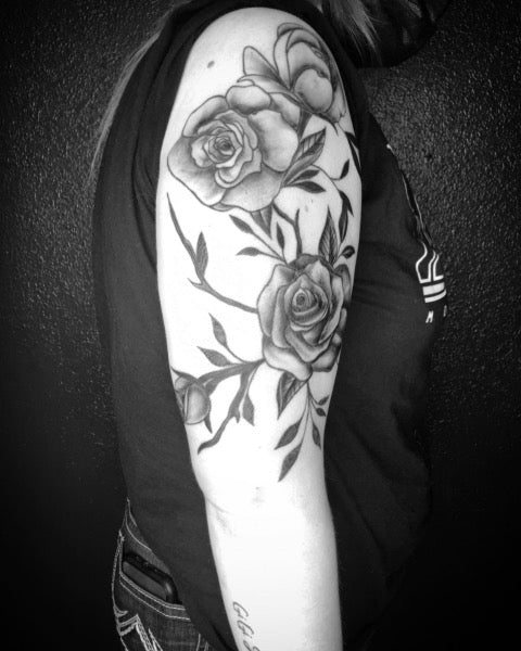 Rose Half Sleeve Tattoo