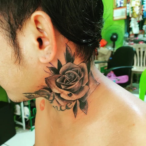 Rose Neck Tattoo