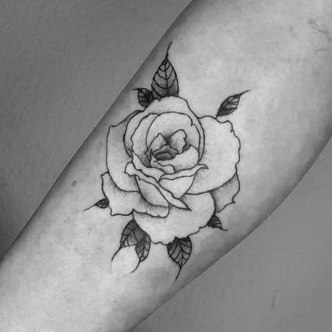 Rose Outline Tattoo