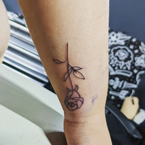 Rose Tattoo on Wrist 