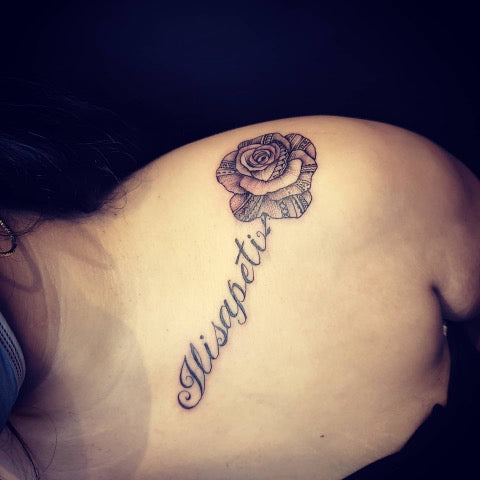 Rose Tattoo with Name