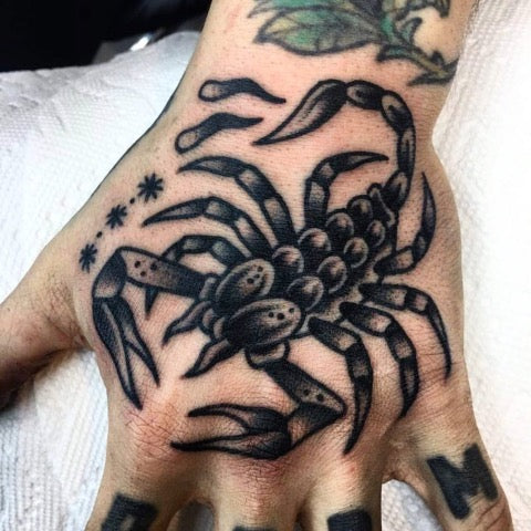 Scorpion Hand Tattoo