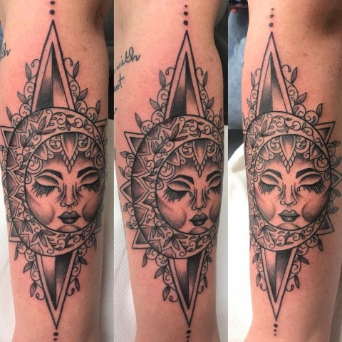 Sun and Moon Mandala Tattoo