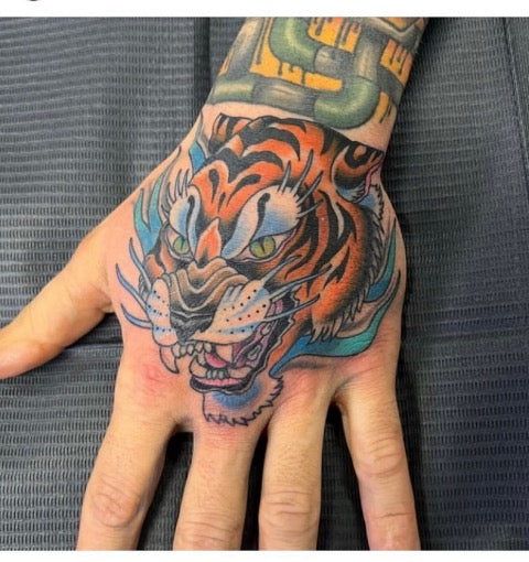 Tiger Hand Tattoo