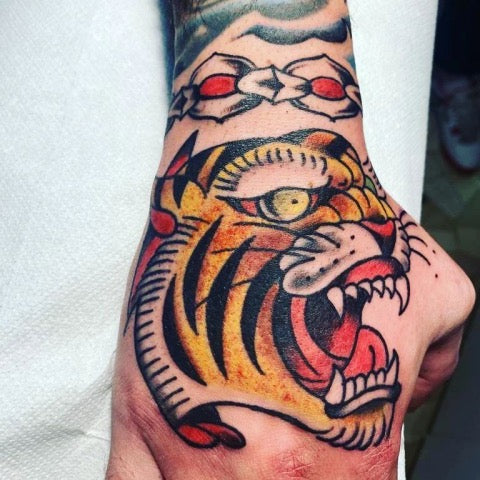 Tiger Hand Tattoo