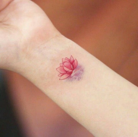 Tiny Lotus Flower Tattoo