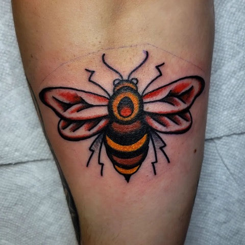 Traditional Bee Tattoo