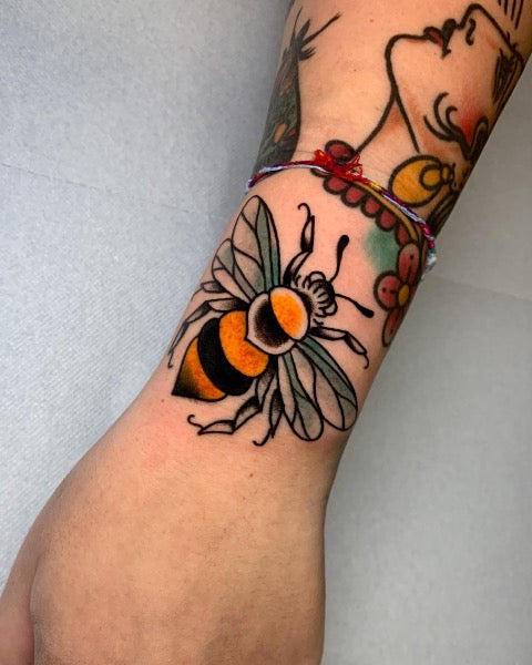 Traditional Bee Tattoo