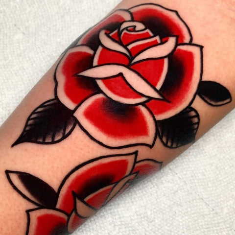 Traditional Rose Tattoo