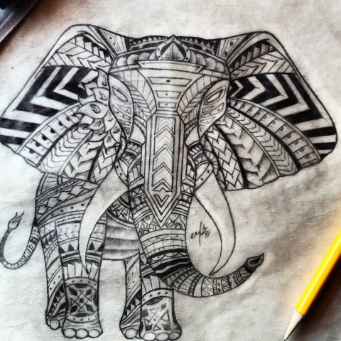 Tribal Elephant Tattoo