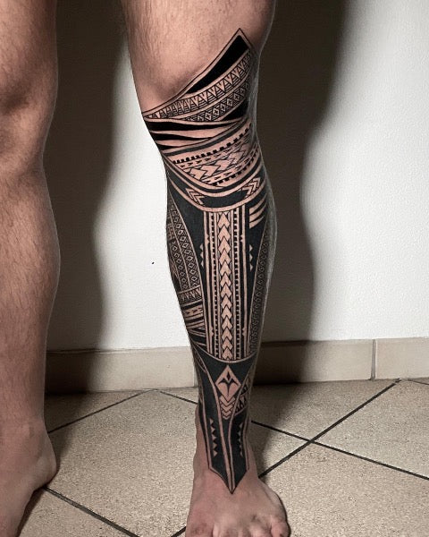 Tribal Leg Tattoo