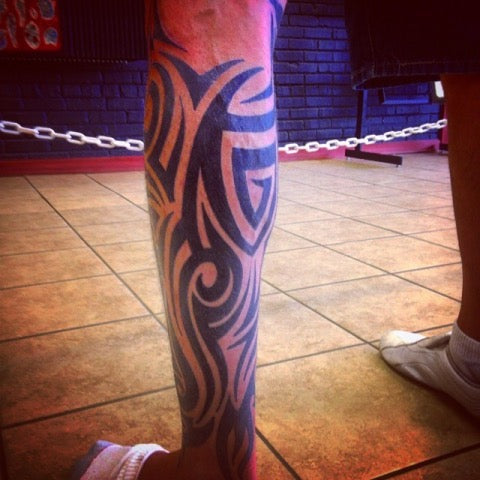 Tribal Leg Tattoo