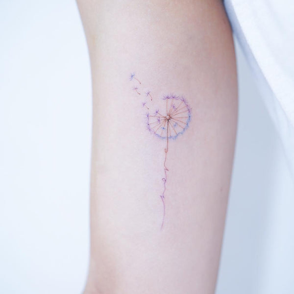 Watercolor Dandelion Tattoo