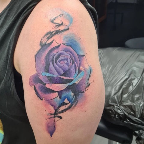 Watercolor Rose Tattoo