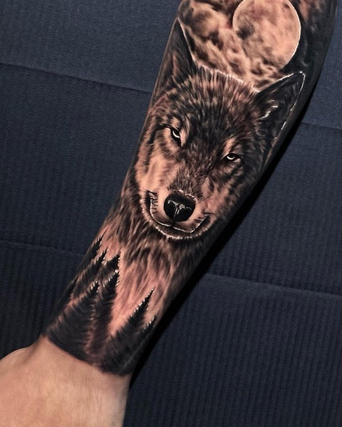Wolf Forearm Tattoo
