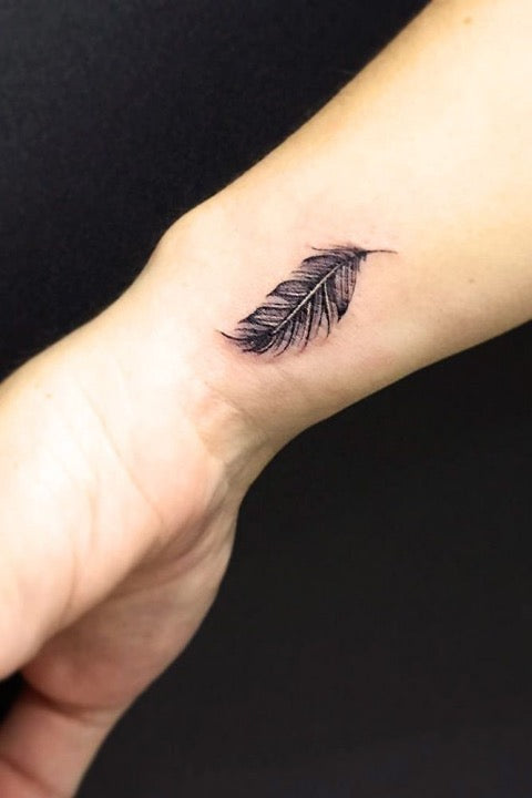 Wrist Feather Tattoo