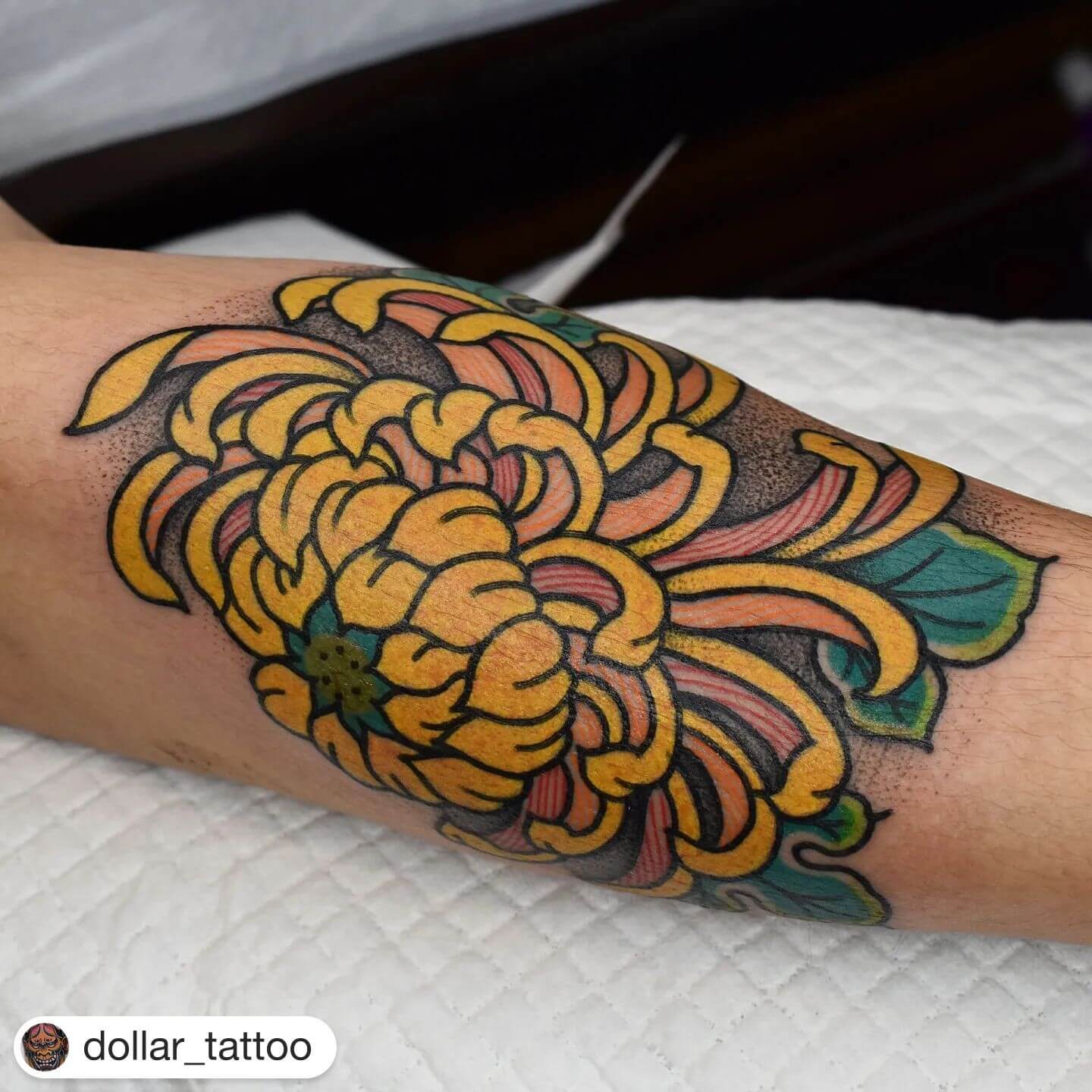Ben McQueen on Instagram Healed chrysanthemum fresh peony Tattooed at  idlehandsf for gripgrand tattoo traditionaltattoo japanesetattoo