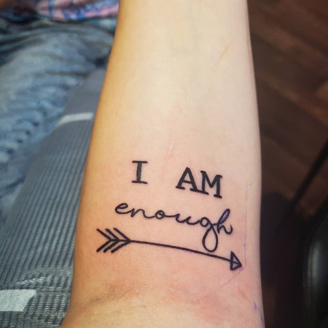 i am enough tattoo with arrow