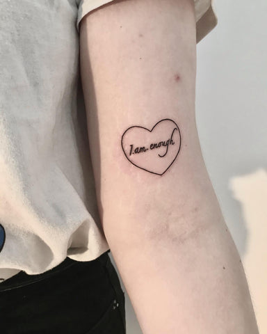 i am enough tattoo with heart	