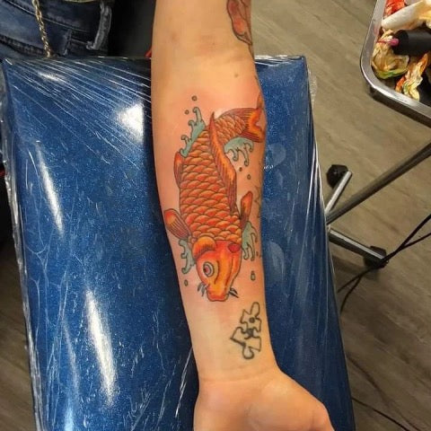 koi fish tattoo forearm