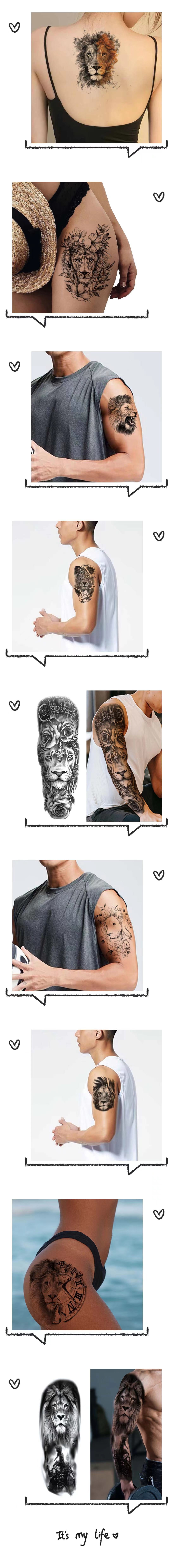 lion temporary tattoos