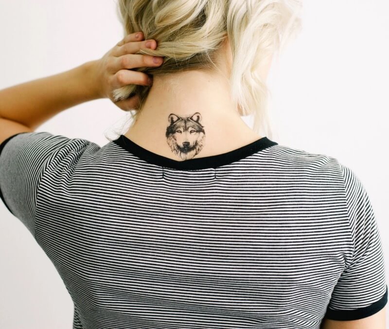 Geometric Wolf Tattoo